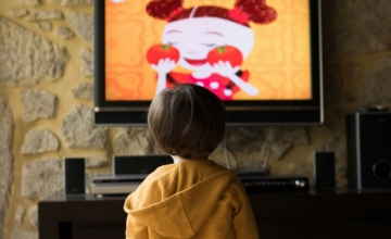 Toddler watching TV