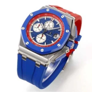 Additional view of Royal Oak Offshore Blue 26400SO.OO.A502CA.01 | Red, Blue, steel & Titanium