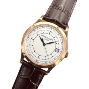 Additional view of Patek Philippe Calatrava White 5296R-001 | Brown, Rose Gold