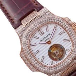 Additional view of Patek Philippe Tourbillion White Rose Gold 5711 Jumbo | Steel & Yellow gold & Diamond, Brown