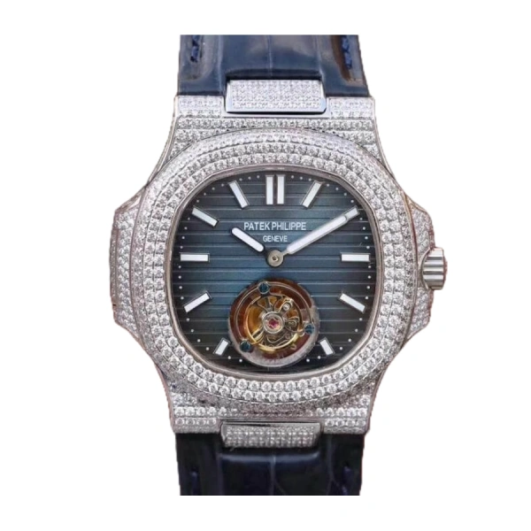 Patek Philippe Tourbillion Blue Blue Dial 5711 Jumbo | Steel & White gold, Diamond, Blue