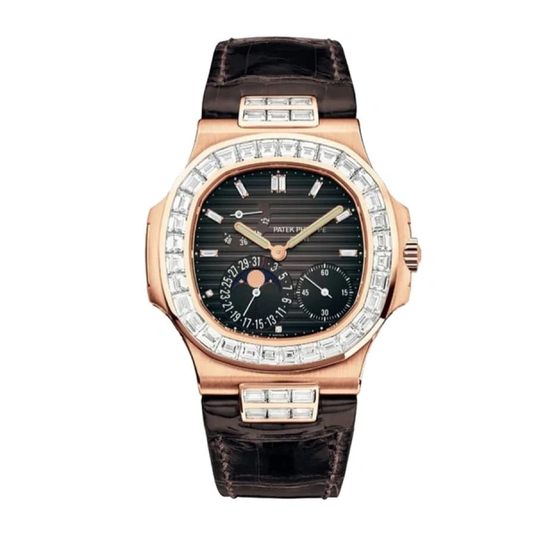 Patek Philippe Nautilus Black 5724R-001 | Brown, Rose Gold & Diamond