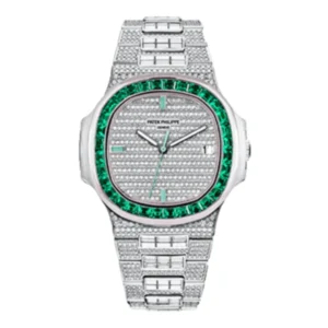 Patek Philippe Nautilus Silver, Diamond 5711/1A 011 | Steel & White gold, Diamond, Green