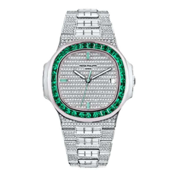 Patek Philippe Nautilus Silver, Diamond 5711/1A 011 | Steel & White gold, Diamond, Green