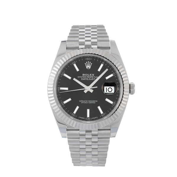 Rolex Datejust Black | Steel & White gold | Jubilee | Fluted