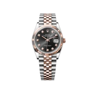 Rolex Datejust Black | Steel & Rose Gold & Diamond | Oyster | Fluted