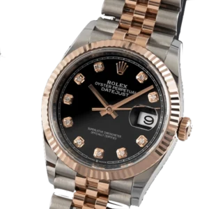 Additional view of Rolex Datejust Black | Steel & Rose Gold & Diamond | Oyster | Fluted