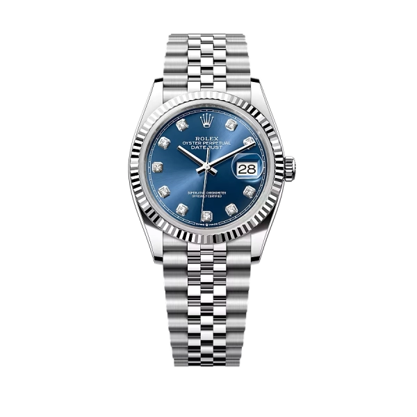 Rolex Datejust Blue &  Diamond | Steel & White gold | Jubilee | Fluted