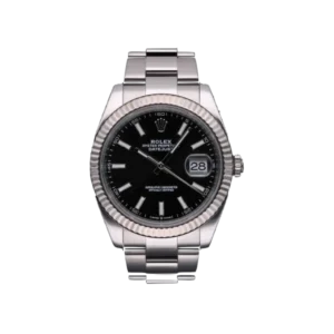 Rolex Datejust Black | Steel & White gold | Oyster | Fluted