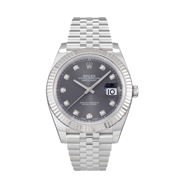 Rolex Datejust Grey &  Diamond | Steel & White gold | Jubilee | Fluted