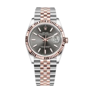Rolex Datejust Black | Steel & Rose gold | Jubilee | Fluted
