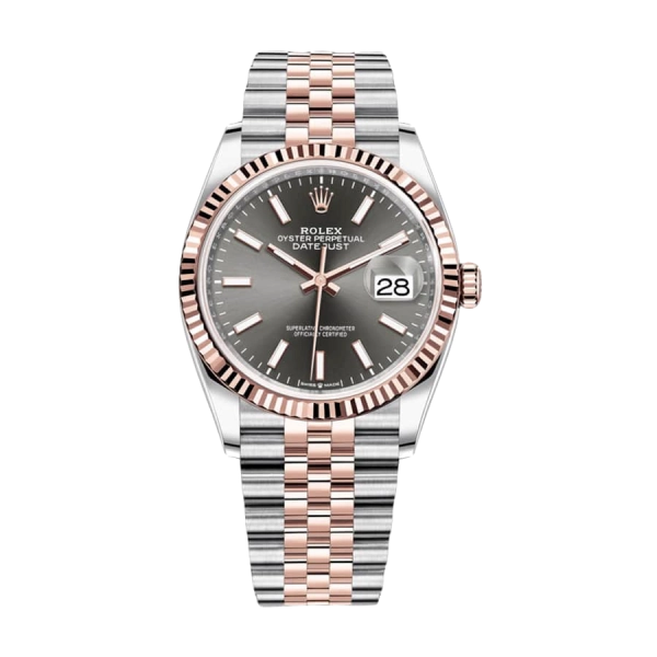 Rolex Datejust Black | Steel & Rose gold | Jubilee | Fluted
