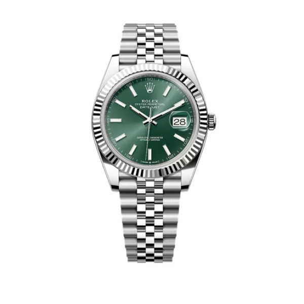 Rolex Datejust Mint Green | Steel & White gold | Jubilee | Fluted