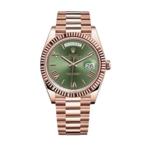 Rolex Day Date Green | Rose Gold | President | Fluted