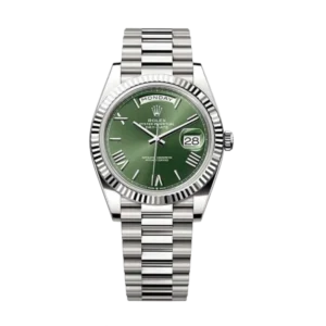 Rolex Day Date Green | Steel & White gold | President | Fluted