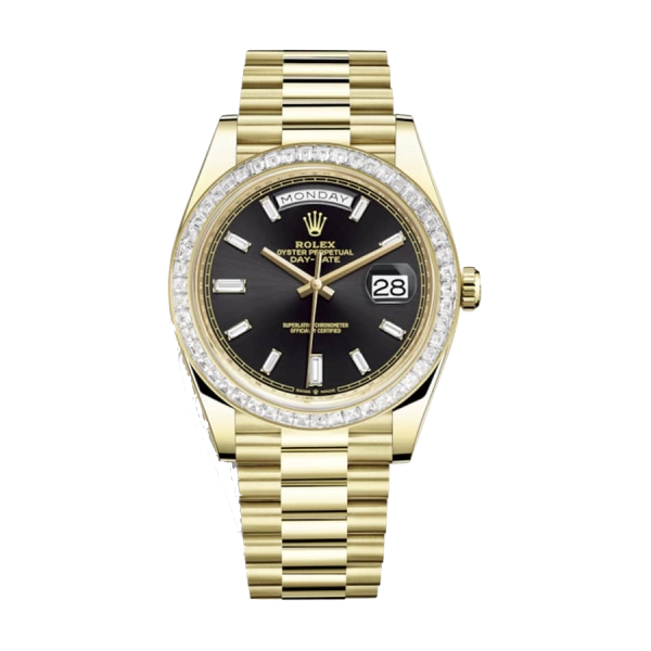Rolex Day Date Black &  Diamond | Steel & White gold & Diamond | President | Diamond Bezel