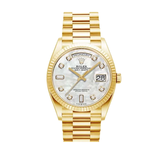 Rolex Day Date Mother of Pearl &  Diamond | Steel & Yellow gold | President | Fluted