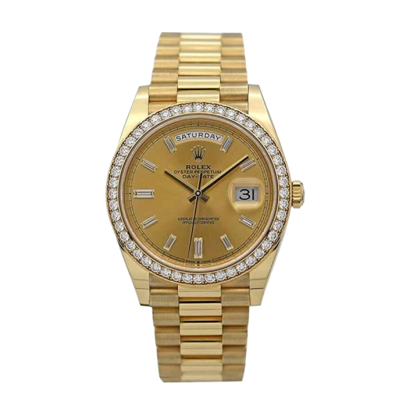 Rolex Day Date Champagne &  Gold &  Diamond | Steel & Yellow gold | President | Diamond Bezel