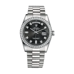 Rolex Day Date Black &  Diamond | Steel & White gold | President | Diamond Bezel