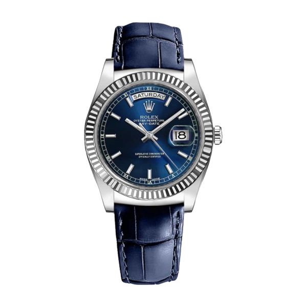 Rolex Day Date Blue | Navy Blue | Alligator Leather | Fluted