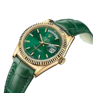 Additional view of Rolex Day Date Mint Green | Mint Green | Alligator Leather | Fluted