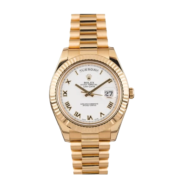 Rolex Day Date White | Rose Gold | President | Fluted