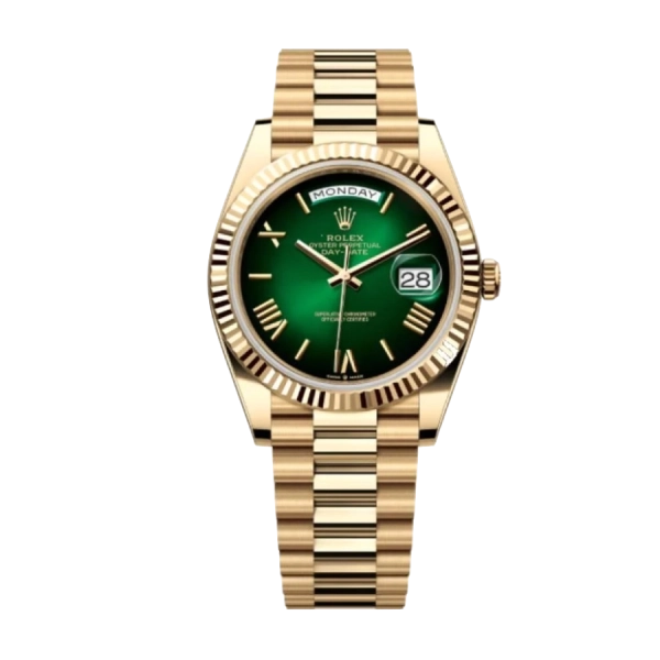Rolex Day Date Green Ombre | Rose Gold | President | Fluted