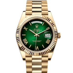 Additional view of Rolex Day Date Green Ombre | Rose Gold | President | Fluted