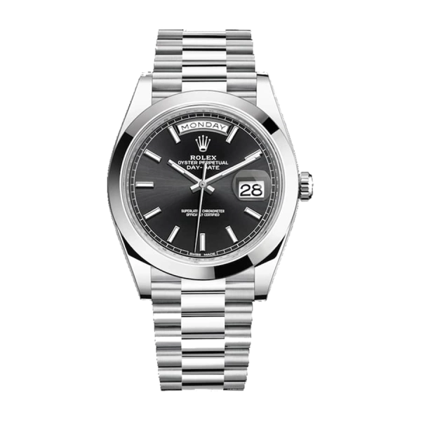 Rolex Day Date Black | Steel & White gold | President | Smooth