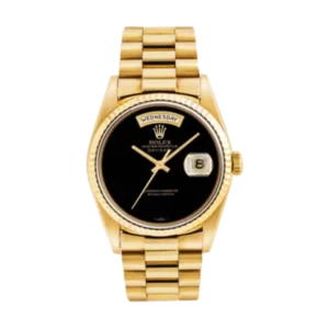 Rolex Day Date Black &  Onyx | Yellow gold | President | Fluted