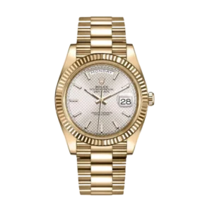 Rolex Day Date Silver &  Diogonal | Yellow gold | President | Fluted