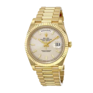 Additional view of Rolex Day Date Silver &  Diogonal | Yellow gold | President | Fluted