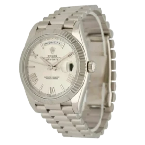 Additional view of Rolex Day Date White &  Silver | Steel & White gold | President | Fluted