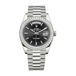 Rolex Day Date Black &  Diamond | Steel & White gold & Diamond | President | Diamond Bezel