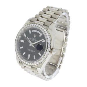 Additional view of Rolex Day Date Black &  Diamond | Steel & White gold & Diamond | President | Diamond Bezel