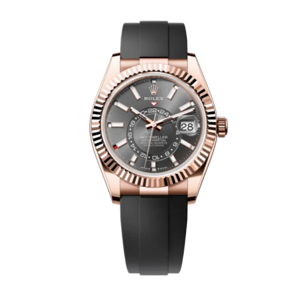 Rolex Sky Dweller 326935-0007 Rhodium, Grey | Black, Everose Gold | Oysterflex