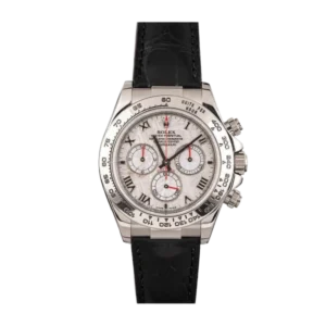 Rolex Daytona 116519 Silver | Leather, Steel & White gold, Black | Alligator Leather | Tachymeter