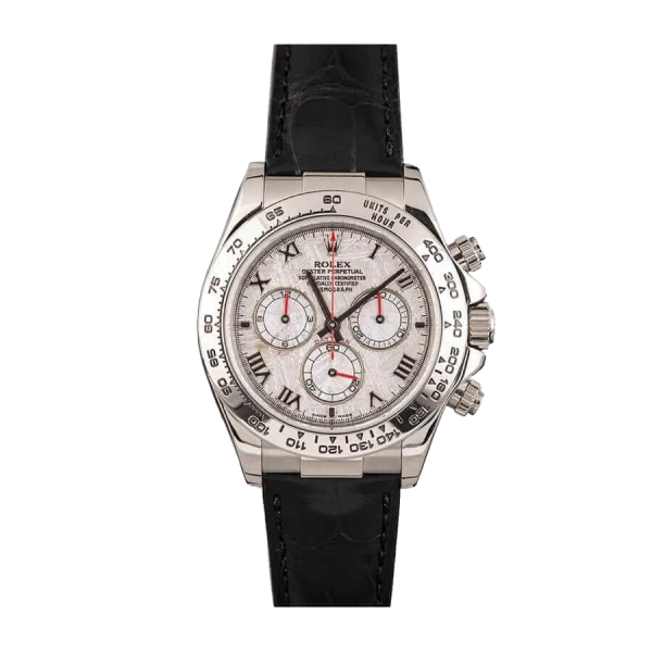 Rolex Daytona 116519 Silver | Leather, Steel & White gold, Black | Alligator Leather | Tachymeter